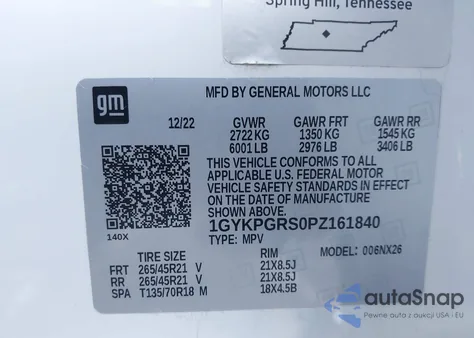2023 Cadillac Xt6 Awd Sport from USA, damaged, VIN 1GYKPGRS0PZ161840